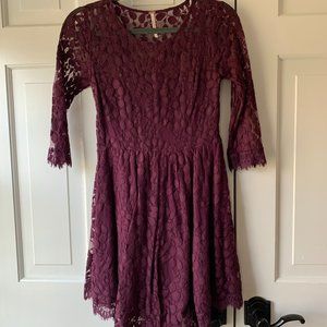Maroon Lace Dress